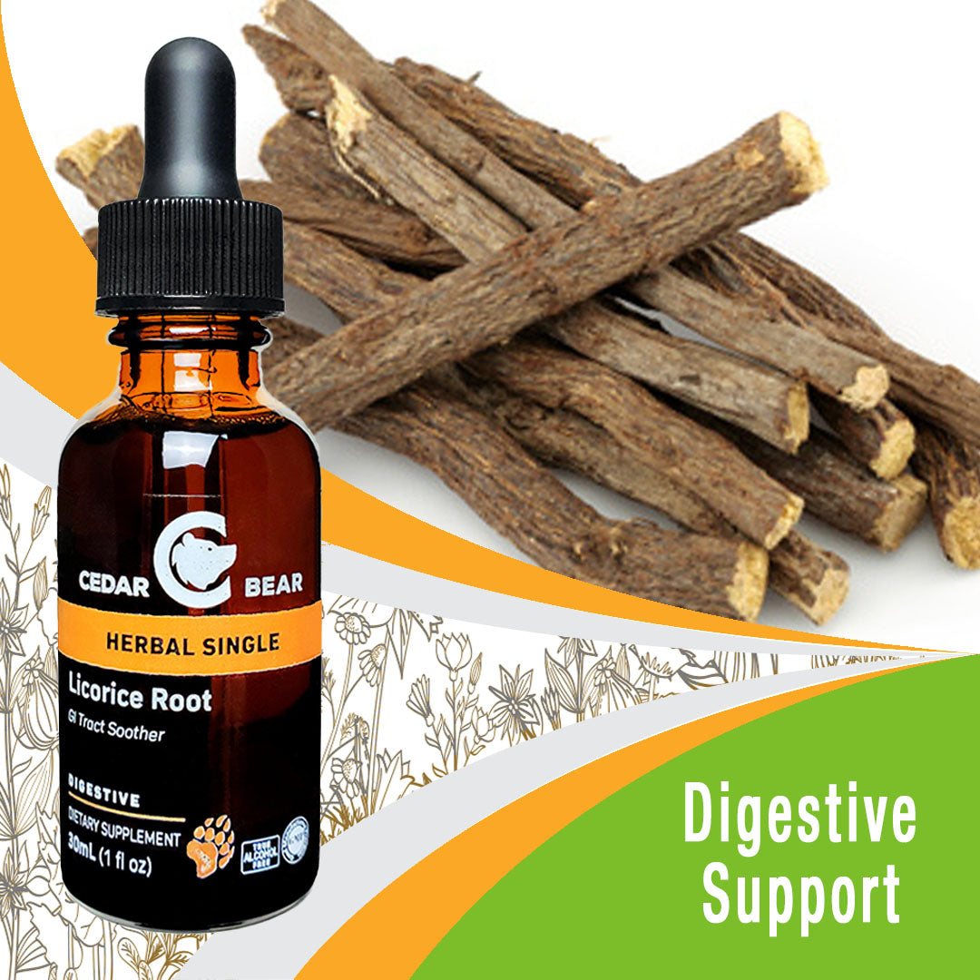 Licorice Root Adaptogen Herbs Natural Supplements Cedar Bear